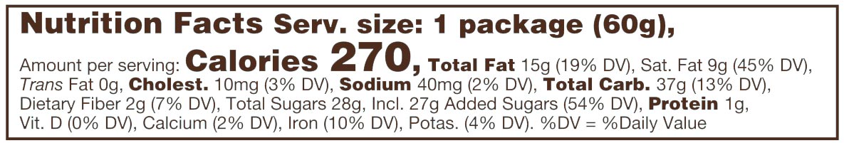 Dark Chocolate Sea Salt Caramels Nutrition Facts